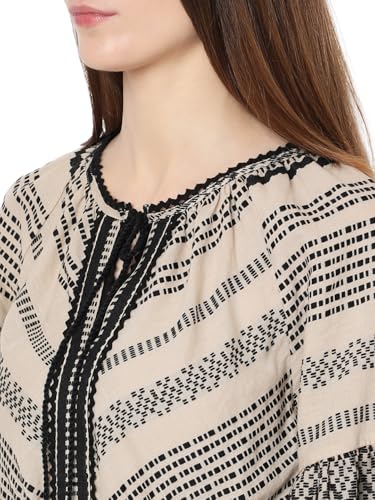 VERO MODA Women's Fit and Flare Beige Dress