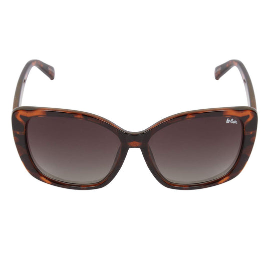 Lee Cooper Women's UV Protected Square Full Rim Sunglasses (Brown) (Lens Color - Green) (Lens Size - 56*16*138 MM) (Pack Of 1) (LC9163NTPOL DA)
