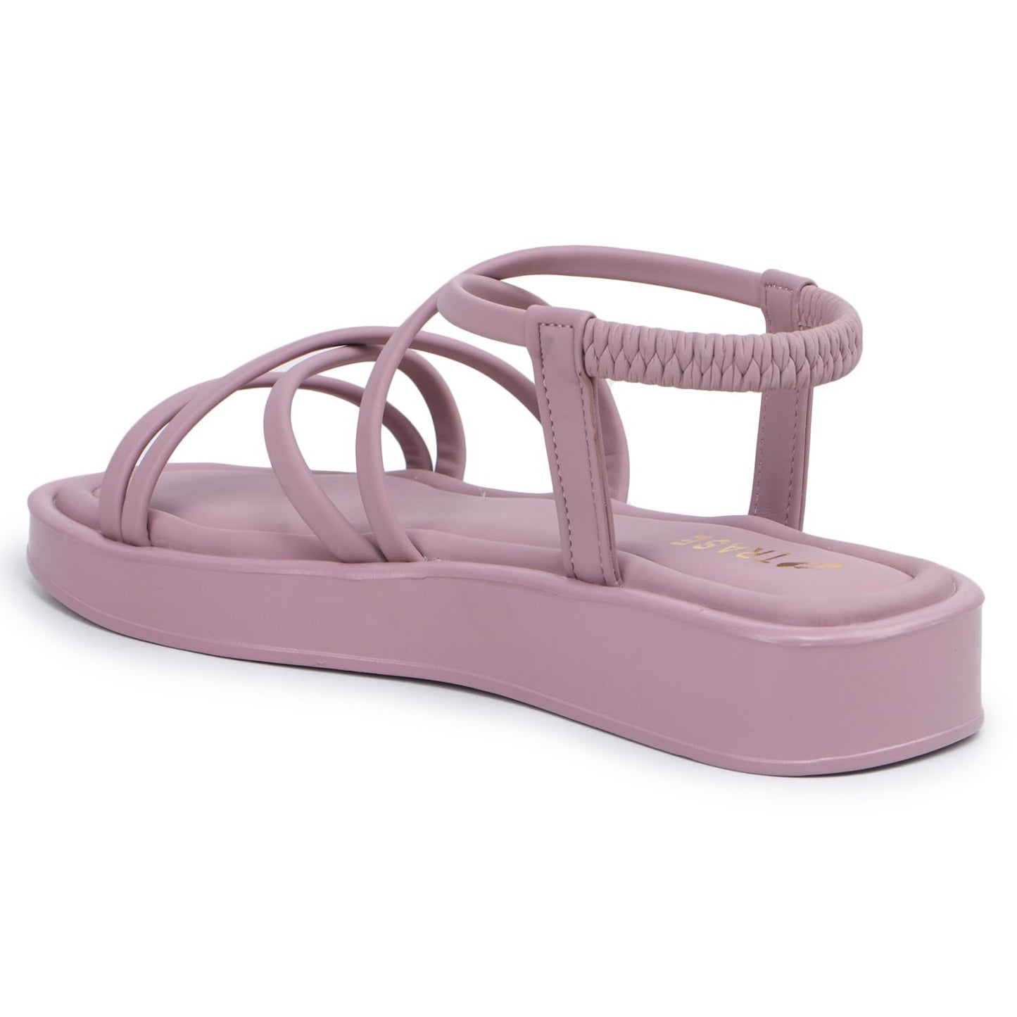 TRASE Women Slingback Sandals, Multi Straps Stylish Design, Cushioned Sole, and Lightweight for Everyday Wear (Peach, 8 UK)