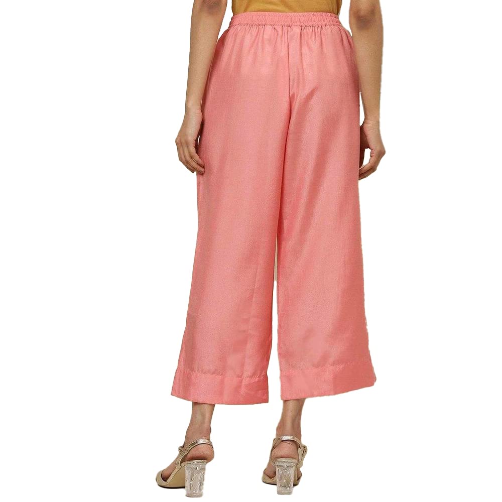 BIBA Polyester Woven Womens Palazzo (Pink,Large)
