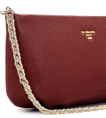 Da Milano Leather Shoulder Bag for Women - Cherry Red (LB-00289OL)
