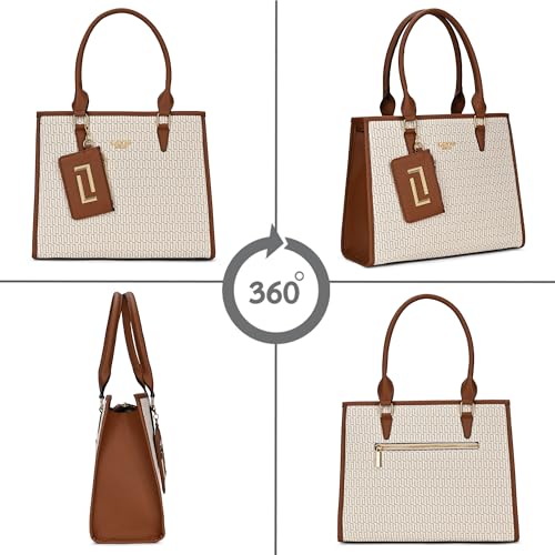 Lavie Luxe Women's Monogram Quad26 Large Tote Handbag | Tote Bag For Work | Ladies purse | Stylish Shoulder Bag | Gift For Women