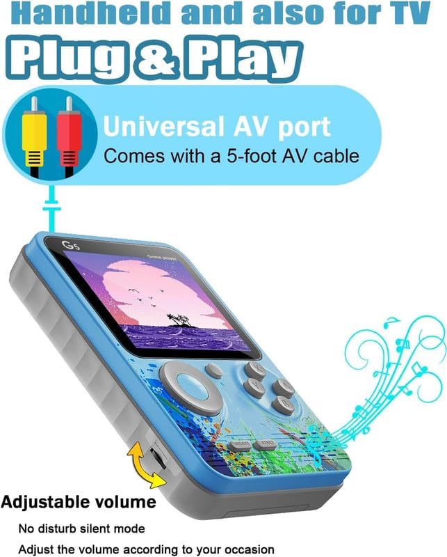 New World G5 Video Game for Kids, Handheld Games for Kids, Handheld Video game Game Box with TV Output Gaming Console, Rechargeable Video Game for Kids