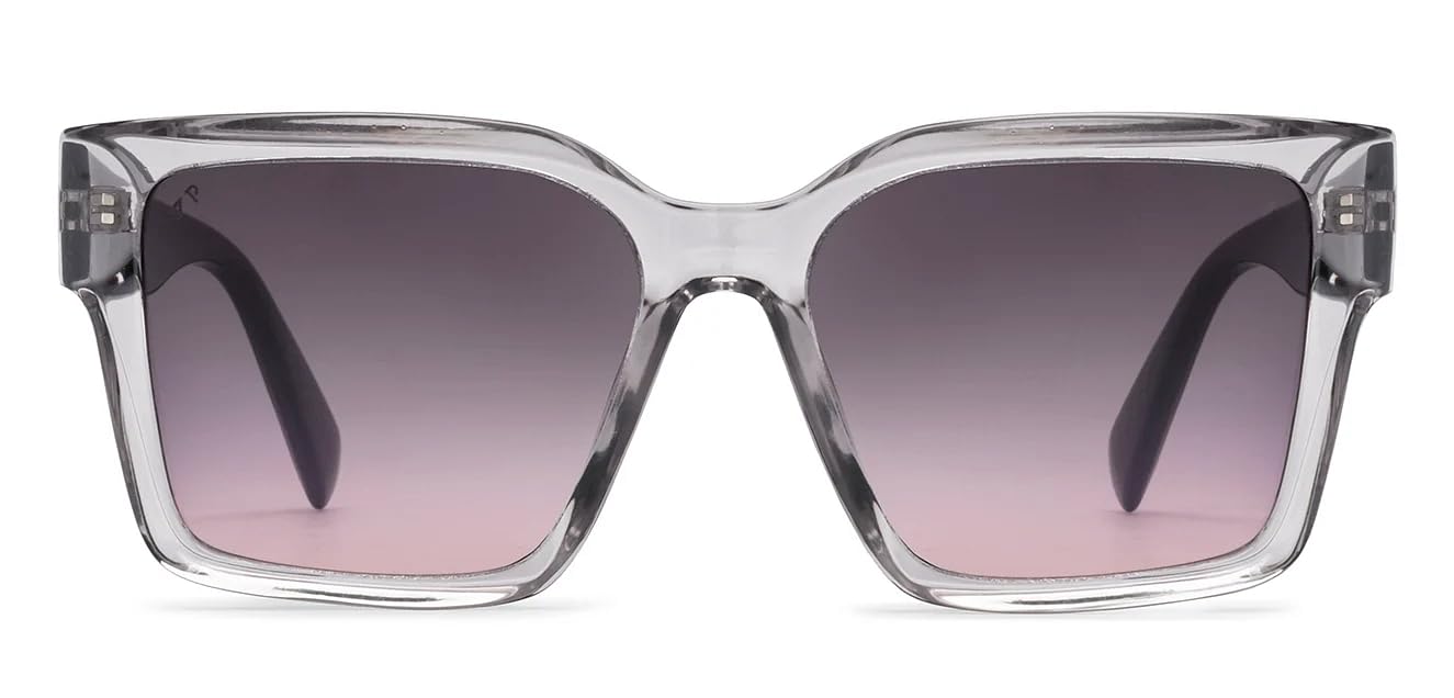 VINCENT CHASE EYEWEAR By Lenskart|Transparent-Dual Tone Full Rim Square|Stardust|Branded Latest And Stylish Sunglasses|Polarized And 100% Uv Protected|For Women|Large|Vc S16910