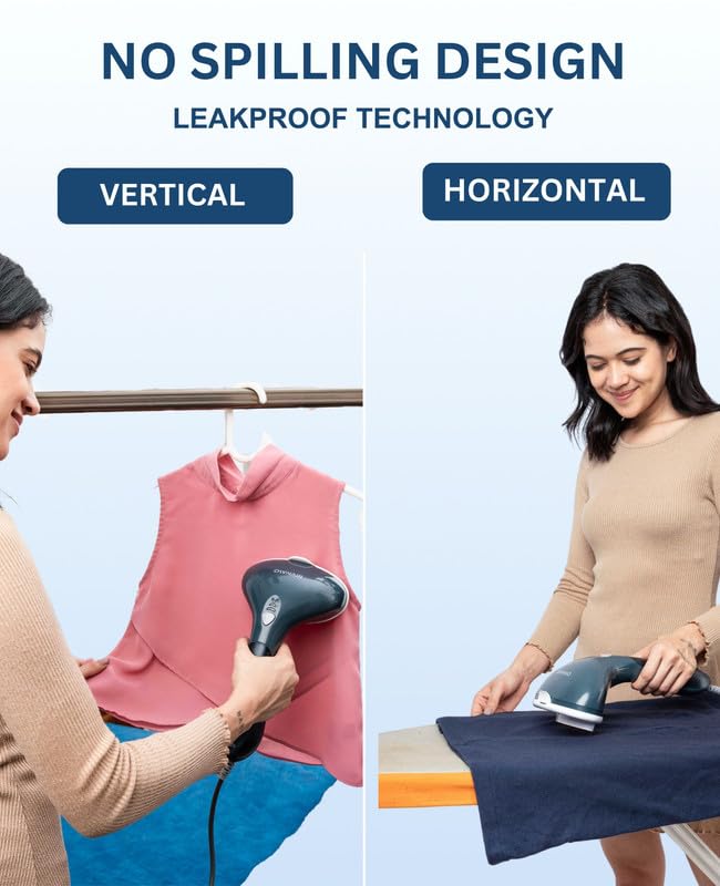 OWNAIR Handheld Garment Steamer for clothes, steam iron press, easy vertical horizontal steaming, steamer for ironing clothes, 24g/min high steam 1800 Watt, 110 ml, 15-sec Fast Heat