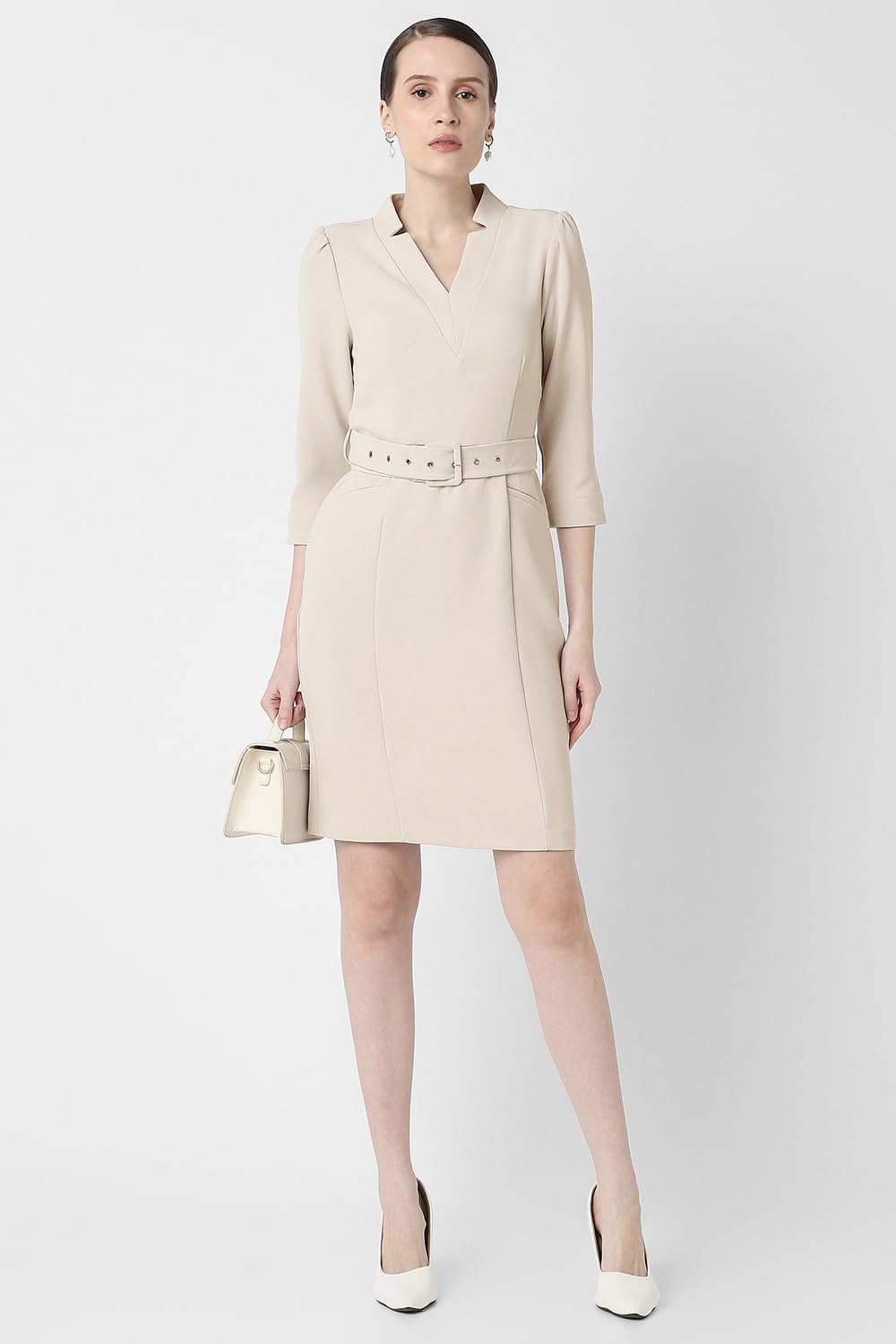 Van Heusen Women's Polyester Blend Modern Mid-Thigh Length Dress