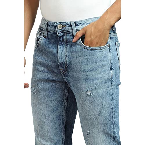 Jack & Jones Men's Cotton Blend Slim Fit Blue Jeans_38