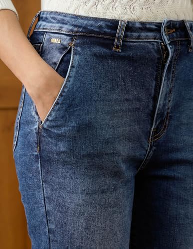 U.S. POLO ASSN. High Rise Carrot Fit Jeans (UWAW25JEN428_Blue_32)