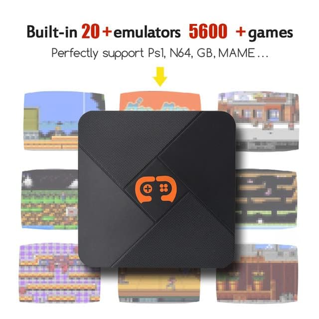 GSH Video Game Box G5 WiFi 4K HD Super Console X 20+ Emulator 60000+ Games Retro TV Box Video Game Player for CPS, GB, GBA, GBC, MD, SFC, FC, N64, PS1, PSP and Wireless Gamepad Controller. (128 gb)