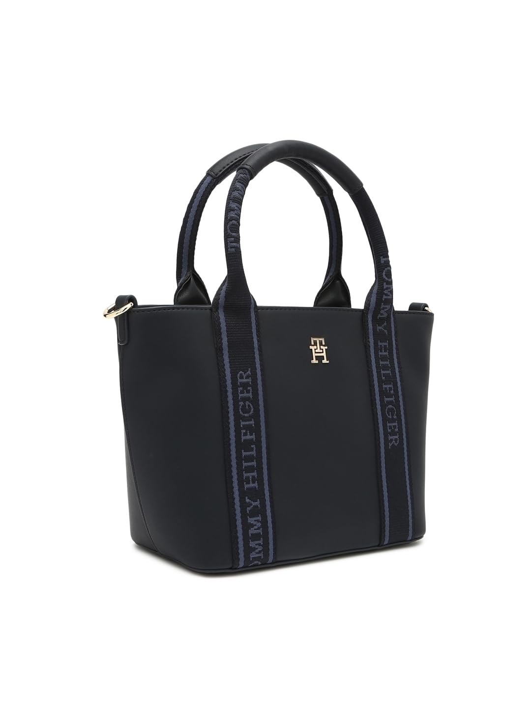 Tommy Hilfiger Solid Blue Pu Hand Bags