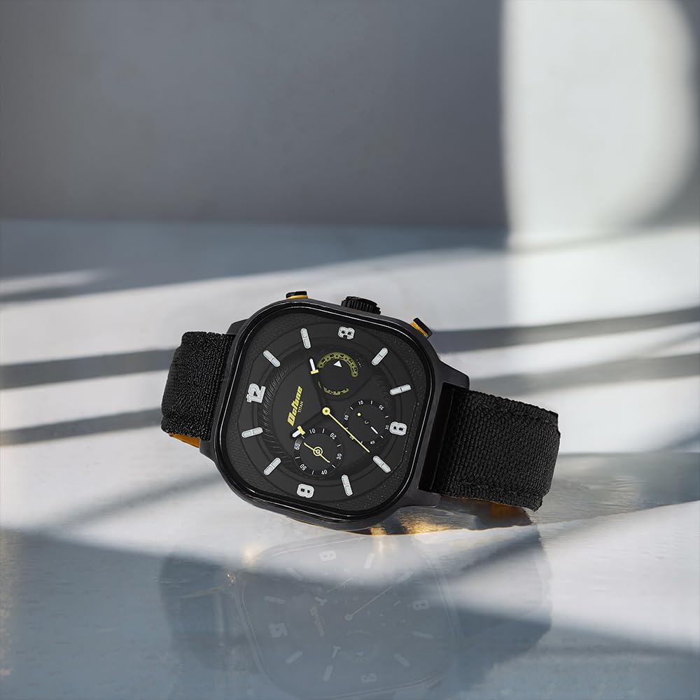Titan Octane Aerobatics Quartz Chronograph Black Dial Black Fabric Strap Watch for Men - NT1856NL01