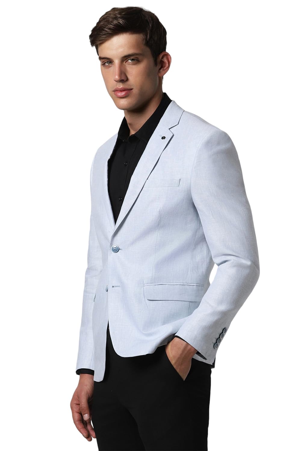 Van Heusen Men's Blazer (VHBZISLFF57158_Blue