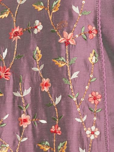 Max Women Embroidered Straight Kurta (Purple_M)