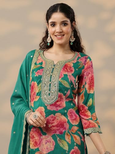 Libas Printed Silk blend Straight-fit Kurta Set for Women (51825XL)