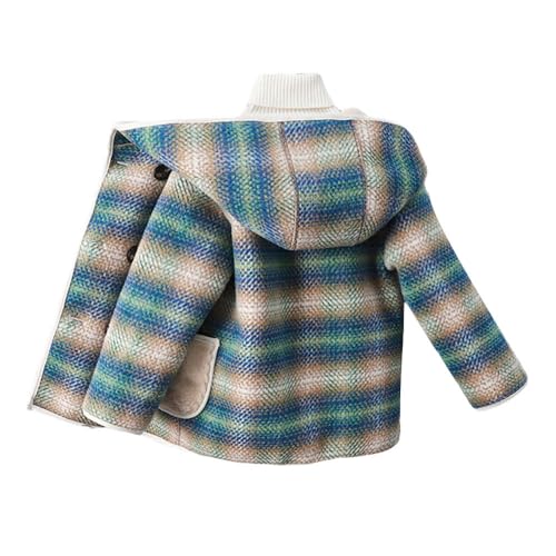 Hopscotch Girls Full Sleeves Multi Stripe Print Full-Sleeve Long Coat For Ages(7-8 Years)