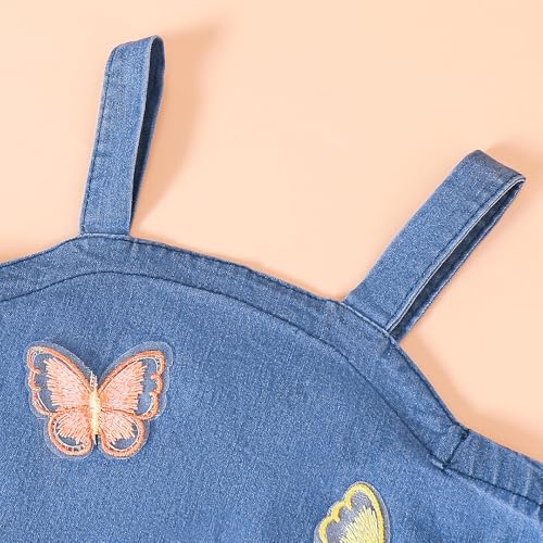 Hoscotch Girls Embellished Blue Sleeveless Skirt Set For Ages (4-5 Years)