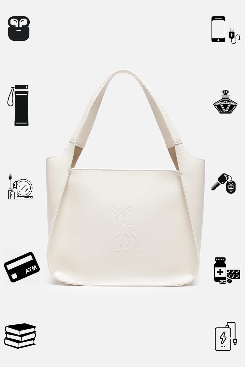 Women White Casual Handbag
