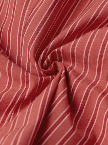 The Souled Store Hot Mess Women and Girls Full Sleeves Collared Neck Red Stripes Embroidered Cotton Slim Fit Breathable Hand-Detailed Everyday Casual Shirt