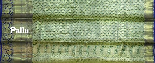 VFCollections Women's Kanchipuram Silk Pure Pattu Sarees With Blouse (VFC609-3)