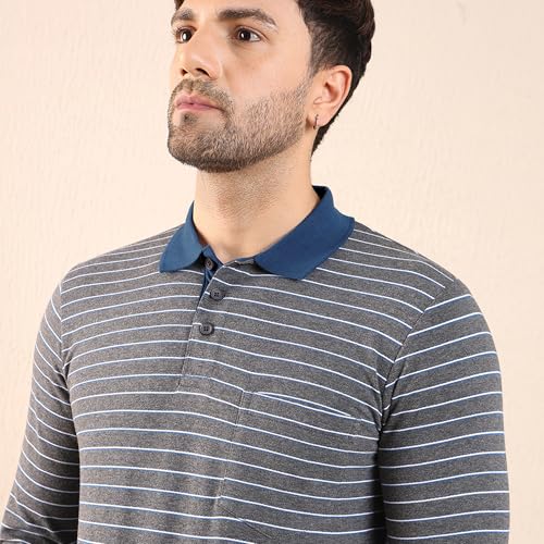 Sweet Dreams Men's Striped Printed Pyjama Set