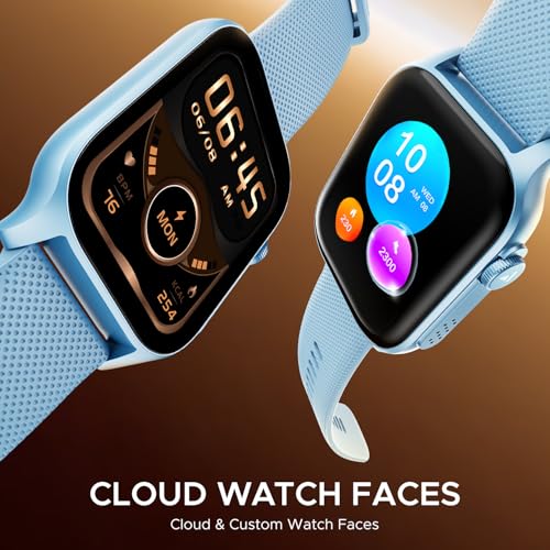boAt Ultima Ember smartwatch with 1.96” AMOLED Display, AOD, Personalized Fitness Nudges, Functional Crown,100+ Sports Modes, Create Your Own Watchface, smartwatch for man and Woman (Mist Blue)