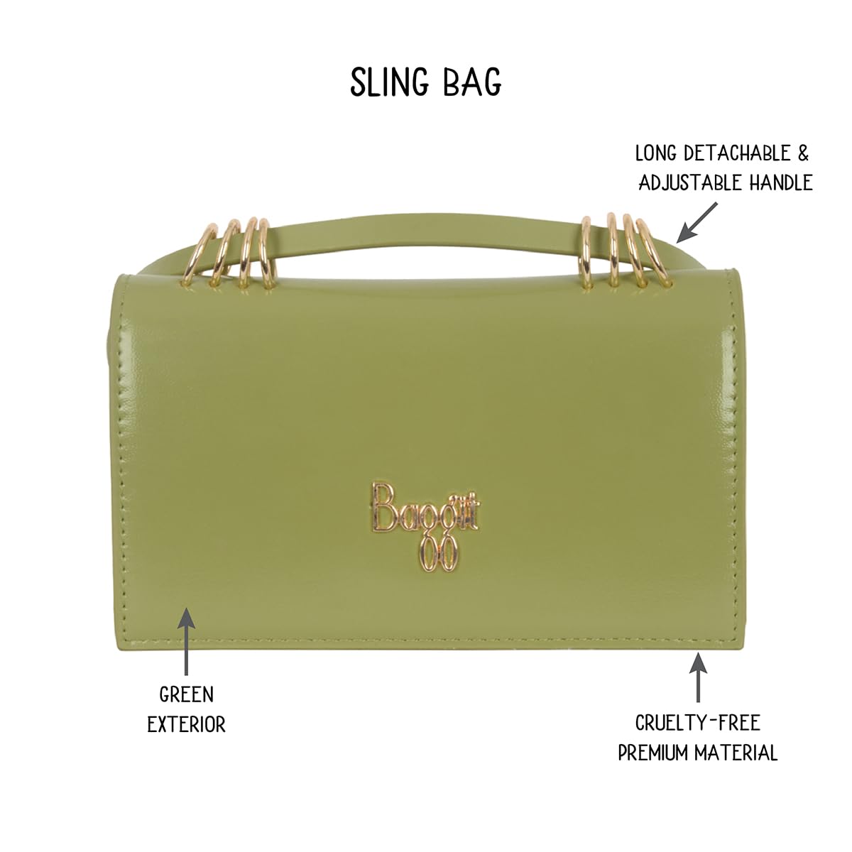 Baggit Women's Green XXS Size Tote Sling Bag