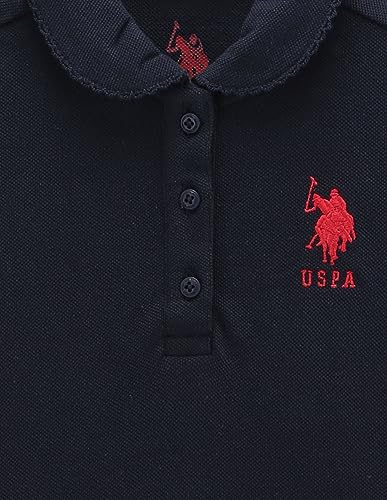 U.S. Polo Assn. Kids Kids Regular fit Girls Cotton Solid Short Sleeves Polo T-Shirts (UGTSH0307_Blue_36M)