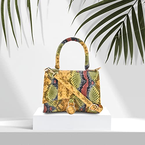 Sakwoods Women Pu Croco Finish Sling Bag (Multicolor)