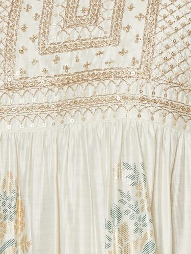 Max Women Printed Straight Kurta Set(White_L)