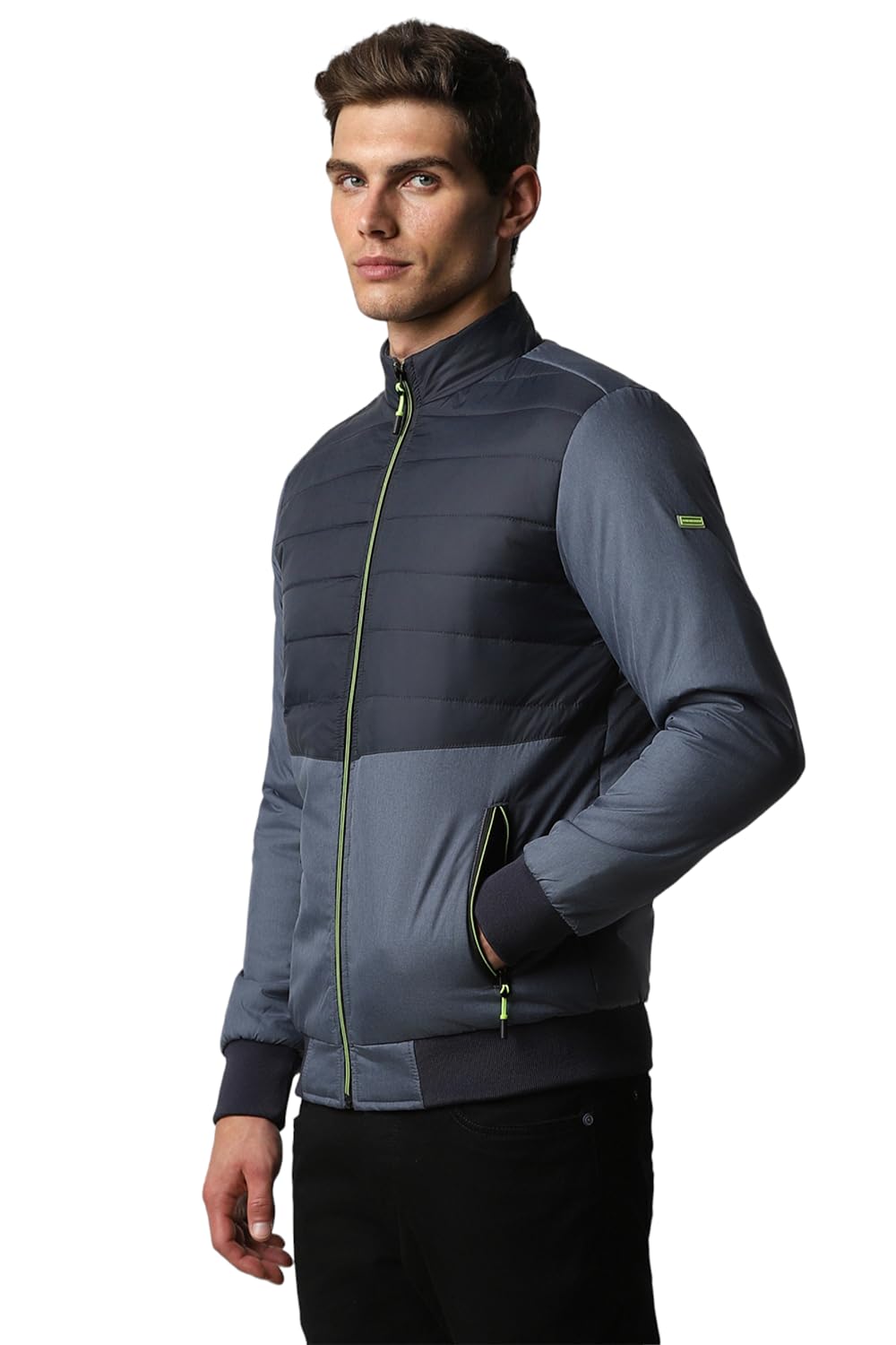 Van Heusen Men Blue Patterned Casual Jacket