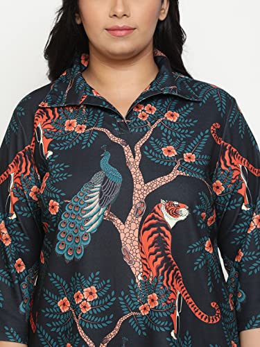 AMYDUS Plus Size Shirt Dress for Women | Smart Straight Fit | Collared Neck | Sweat Absorbing | XL to 9 XL Polo Dresses for Women