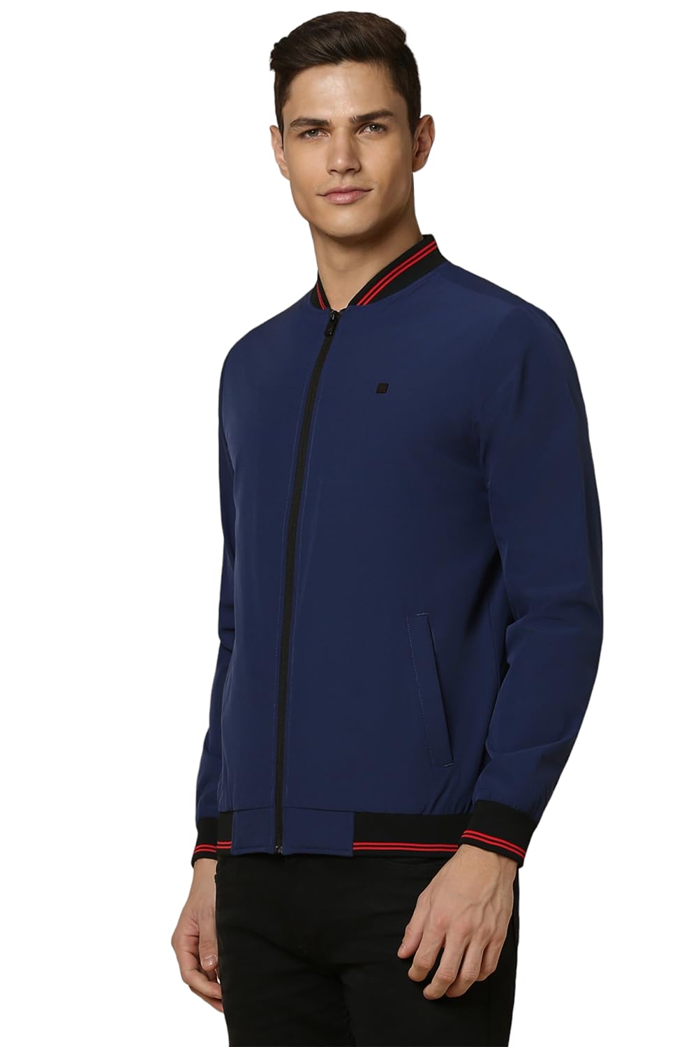 Allen Solly Men Navy Solid Full Sleeves Casual Jacket