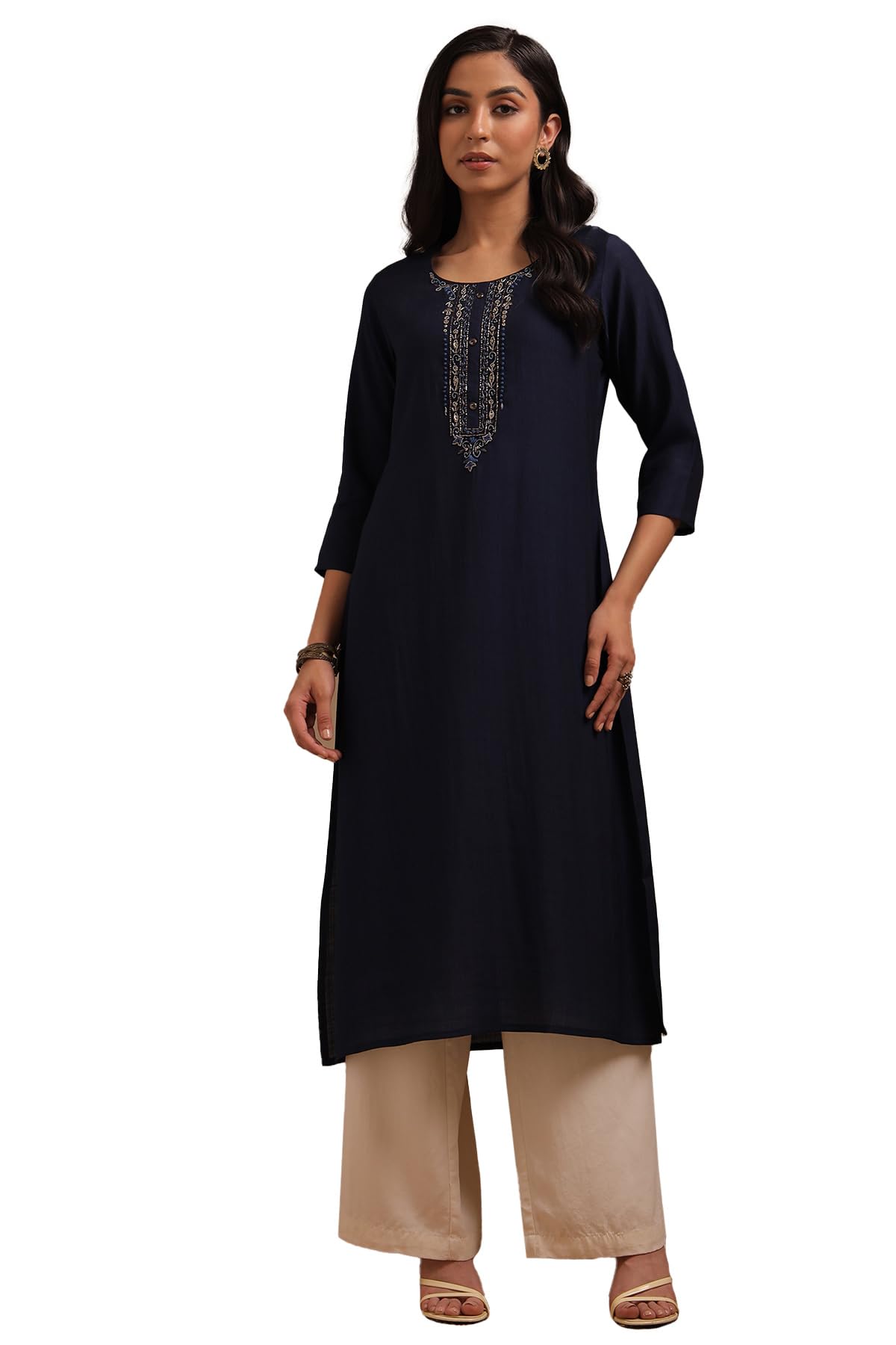 Soch Women's Viscose Blend Embroidered Kurta