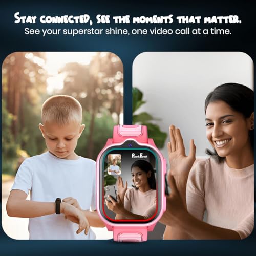 PunnkFunnk TrackNova 4G/5G Kids Smart Watch | HD Video Call | Live GPS Tracking | App Control | Safe Zone & SOS | Games | Family Chat | 800mAh Long Battery | FaceLock | Safety Watch for Kids - (Pink)