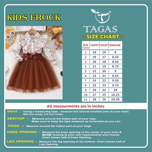 TAGAS Girls Floral Print Long Sleeve (Dress)|| Girls Frock|| Partydress for Girl ||kidsdress ||(KD-351)