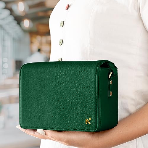 NEORAH - Ladies Box Sling Bag ELEANOR+Magnetic Closure+Spacious Main Compartment+Adjustable Strap|Hand Crafted Vegan Leather|Crossbody For Women|Multipurpose Everyday Shoulder Bag Purse – DARK GREEN