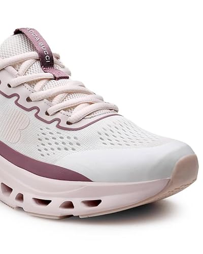Bacca Bucci Balance Women’s Sports Sneakers | Lightweight Jacquard Running Shoes with Rebound Cushion Sole Pink Mauve UK 4