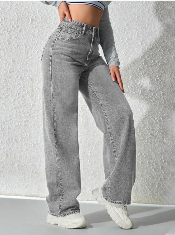 Ben Martin Baggy Jeans for Women || Women,s Loose Jean Pants || Oversized Jean's for Women's || Wide Leg Jean,s for Woman || Casual Jins for Woman's || Loose Jin Pant for Woman,s Grey 02-38