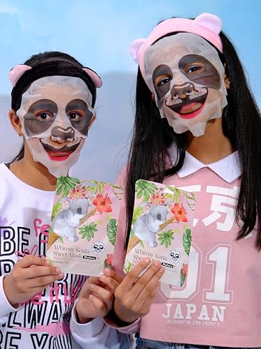 Whimsy Beauty Koala Kids Facial Sheet Mask | Hydrating Face Mask with Glow Boosting Serum | Gentle Skin Care Sheet Mask for Girls | 4 to 16 Years | Organic, Natural, Chemical Free | 20 gram