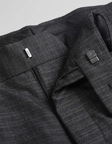 Arrow Men's Heathered Mid Rise Trousers (ARAKTR2082_Black_30)