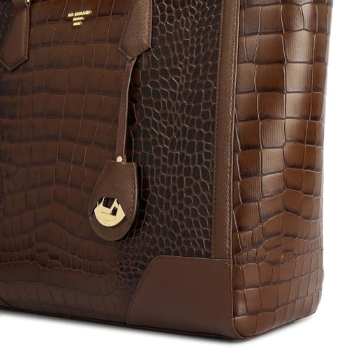 Da Milano Leather Tote Bag for Women - Brown (02020OL)
