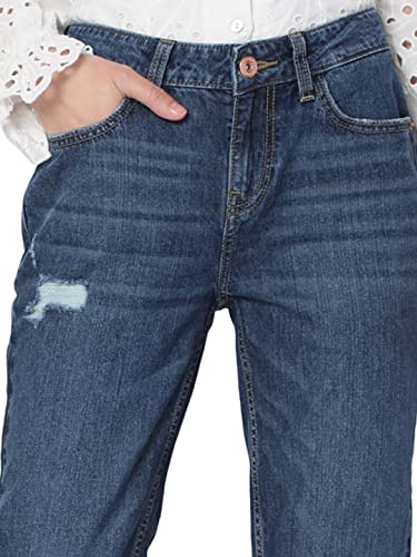 VERO MODA Regular Fit Jeans(227512601_Medium Blue Denim_30)