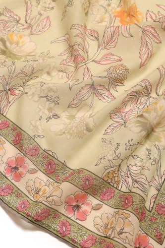 Soch Womens Light Green Cotton Digital Printed Botanical Lace-Detail Salwar Suit