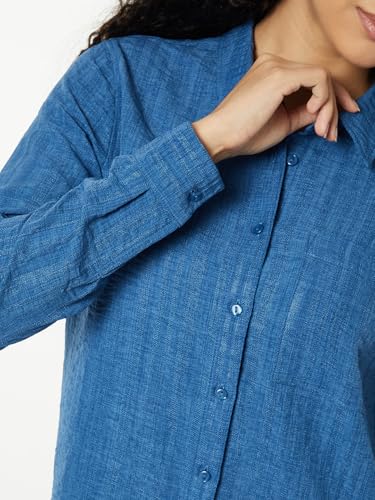 Max Women Textured Shirt (Blue_XXL)