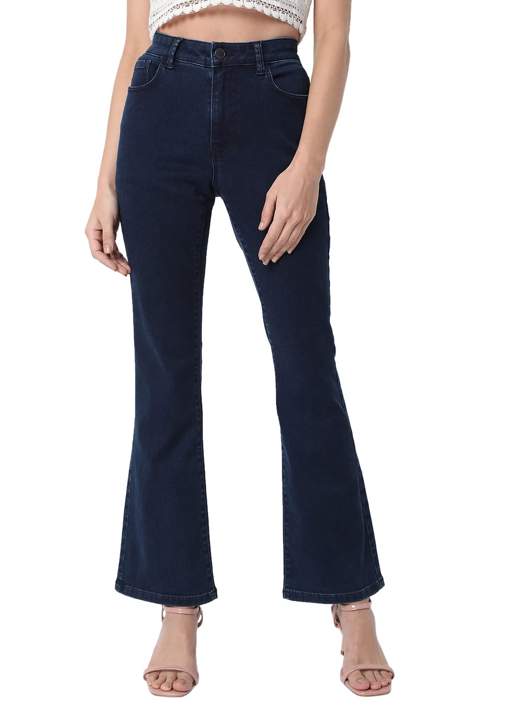 VERO MODA Women's Bootcut fit Blue Classic Jeans_30