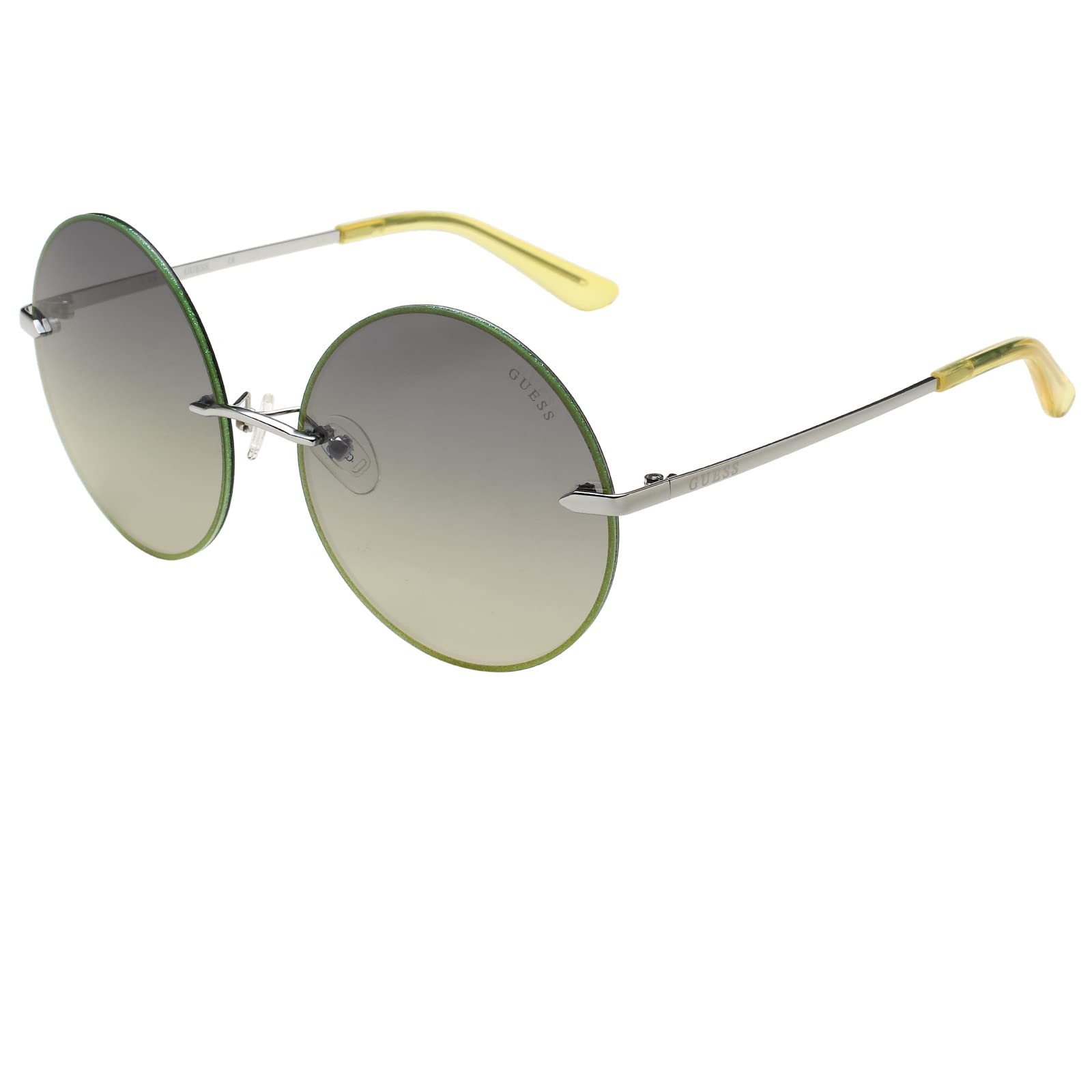 GUESS Gradient Round Women Sunglasses (GU7643 10Q 61 S |61| Green Color Lens)