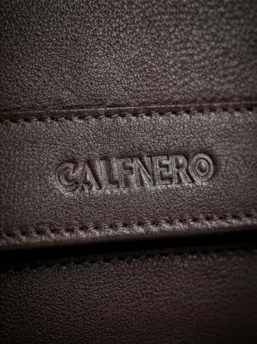 Calfnero Zodiac Women's Genuine Leather Large Zip-Around Wallet - RFID Blocking Clutch Purse | Organizer with 7 Card Slots, ID Window & 2 Secure Compartments - Dark Brown