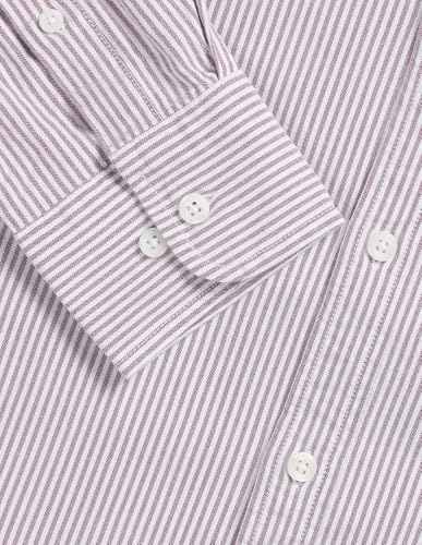 U.S.Polo Association Men's Vertical Striped Oxford Shirt (USSHT3401_Pink_46)