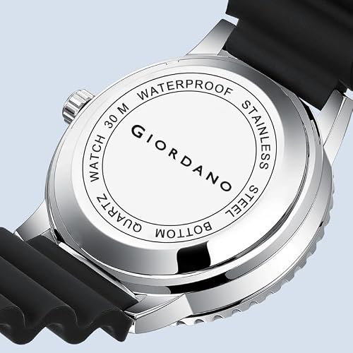 Giordano Analog Wrist Watch for Men Stylish Silicon Strap with Water Resistant 3 Hand Mechanism for Men and Boys to Compliment Your Look/Ideal Gift for Male - GZ-50103
