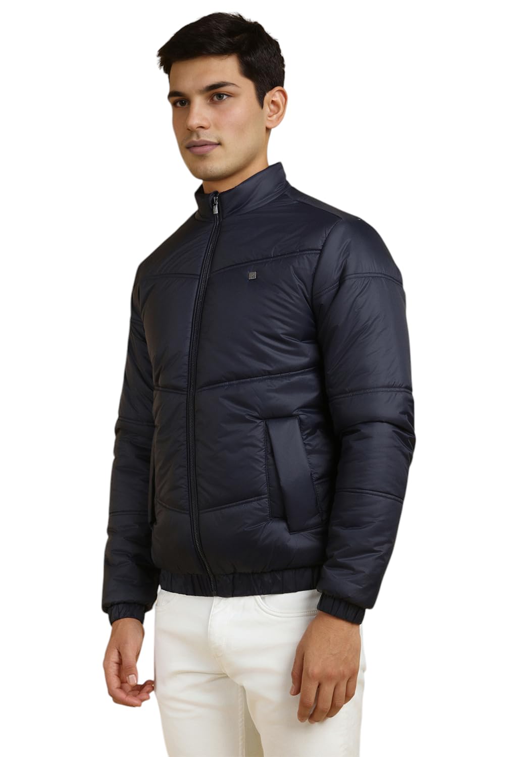 Allen Solly Men Navy Solid Full Sleeves Casual Jacket